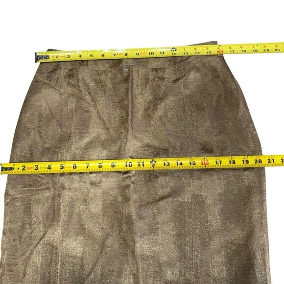 Kay Unger Skirt Size 10 Beige Metallic Pencil Straight Knee Length Career NWOT - Picture 8 of 9